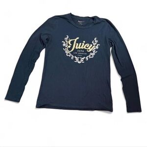 Juicy Couture Black Label Long Sleeve Graphic Tee size small 2010s Y2K